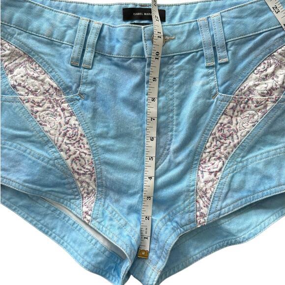 NWT Isabel Marant Short Neida Blue Embroidered Micro FR 42 US 10 Festival Summer - Picture 13 of 14